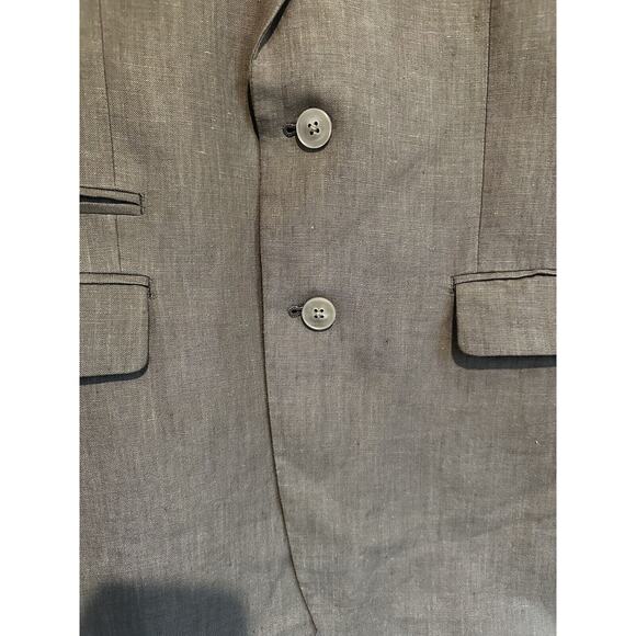Calvin Klein 100% Linen Blazer 42R Extreme Slim Fit Beige Sport Coat Jacket - Picture 4 of 16